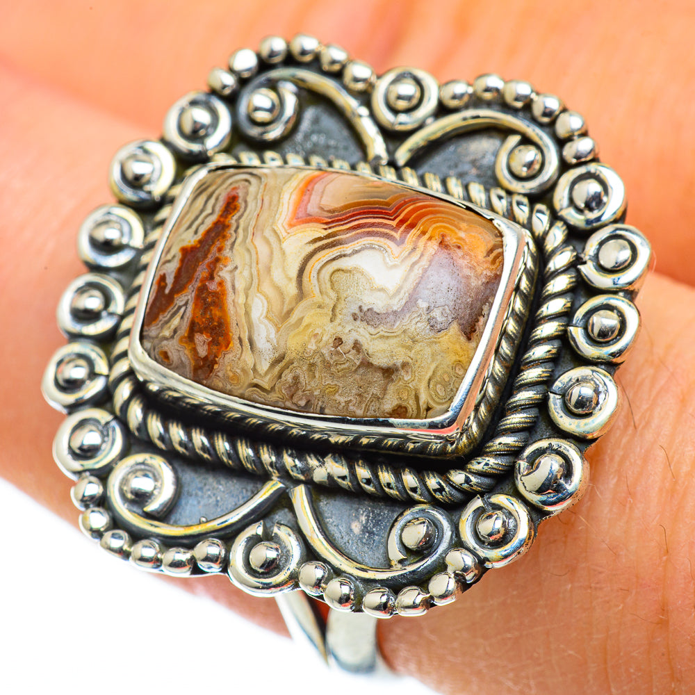 Crazy Lace Agate Rings handcrafted by Anasilvercos - RING50296