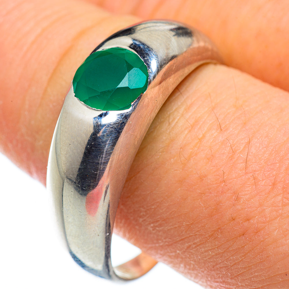 Green Onyx Rings handcrafted by Anasilvercos - RING50354