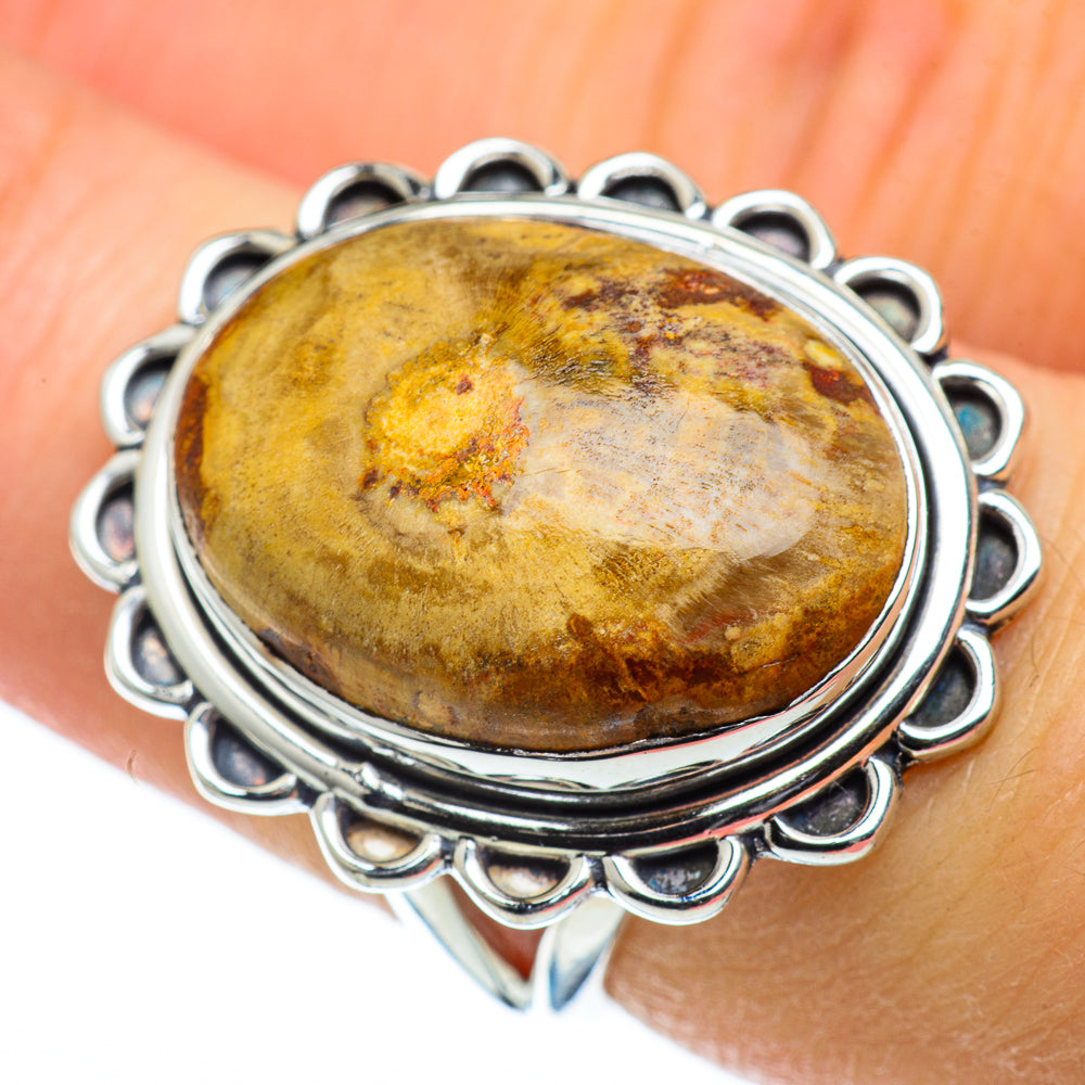 Petrified Wood Rings handcrafted by Anasilvercos - RING50387