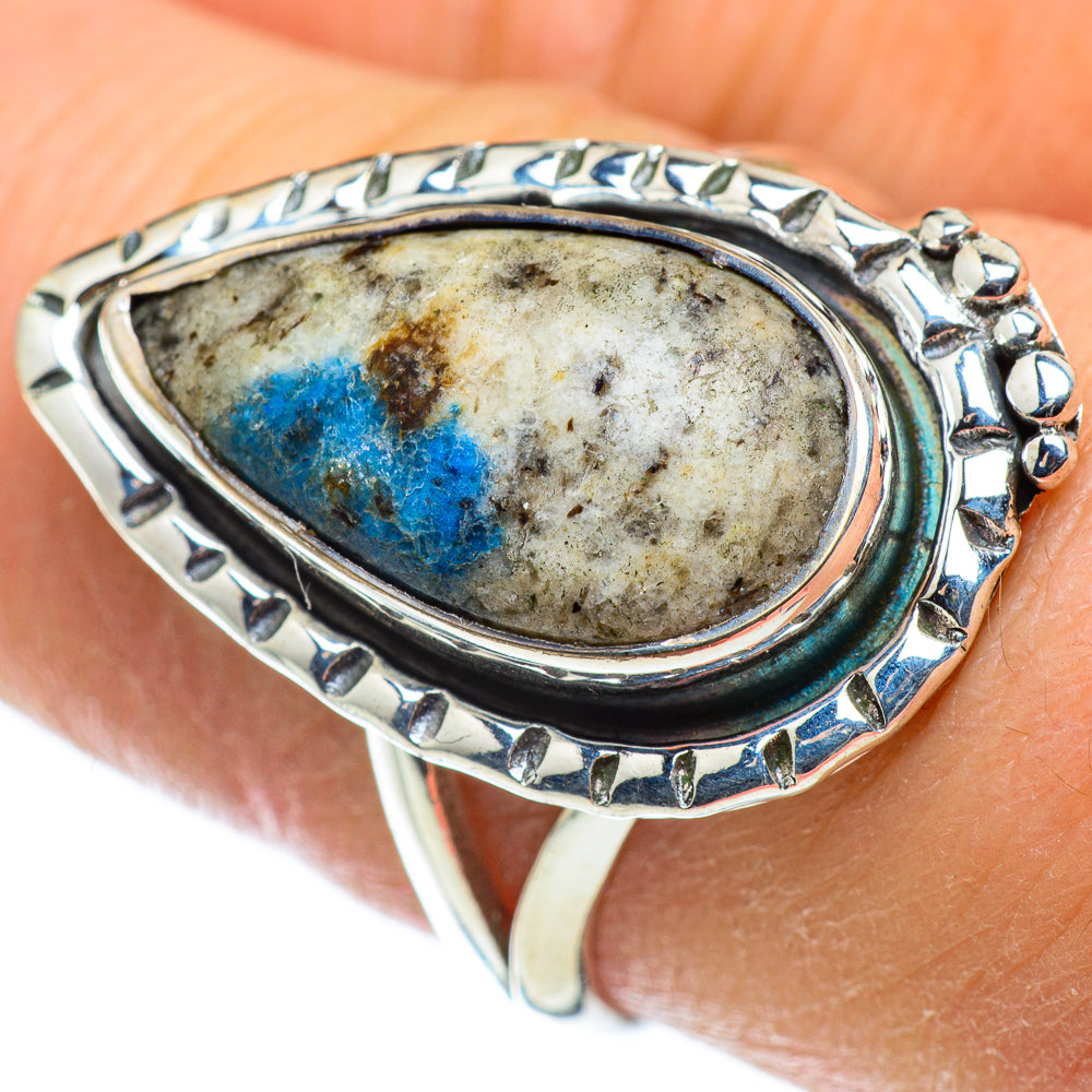 K2 Blue Azurite Rings handcrafted by Anasilvercos - RING50555