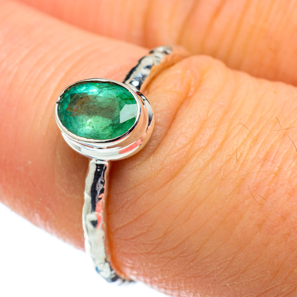 Zambian Emerald Rings handcrafted by Anasilvercos - RING50577