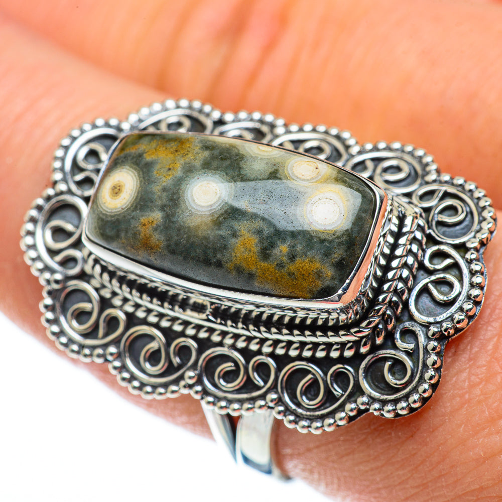Ocean Jasper Rings handcrafted by Anasilvercos - RING50671