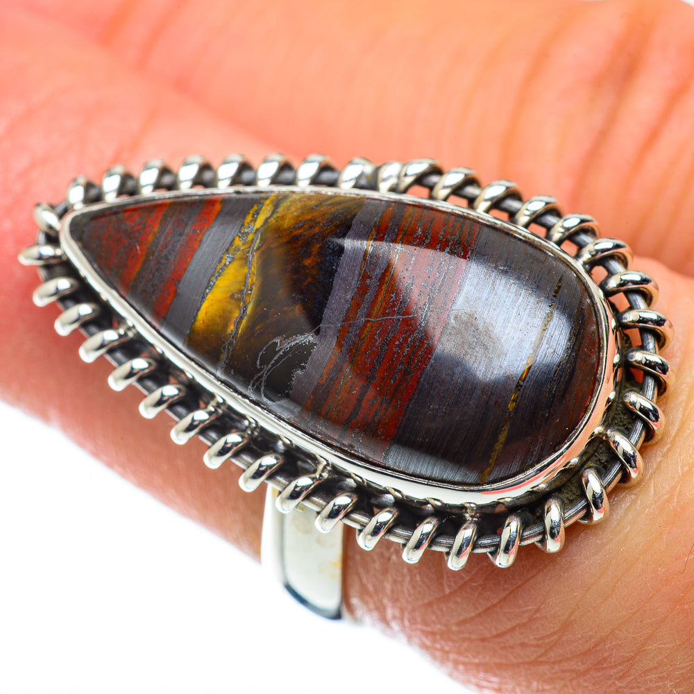 Red Tiger Iron Rings handcrafted by Anasilvercos - RING50674
