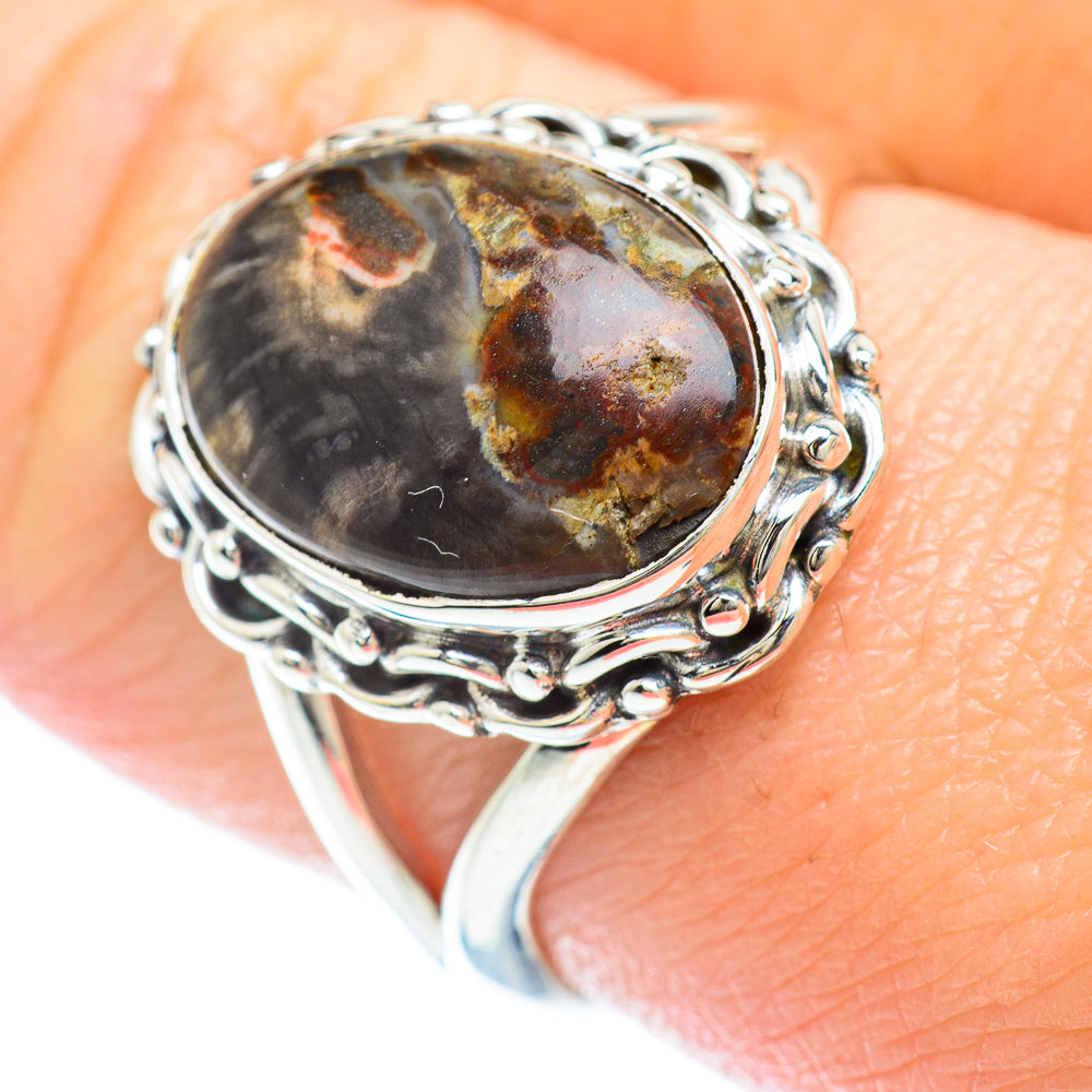 Petrified Wood Rings handcrafted by Anasilvercos - RING50693