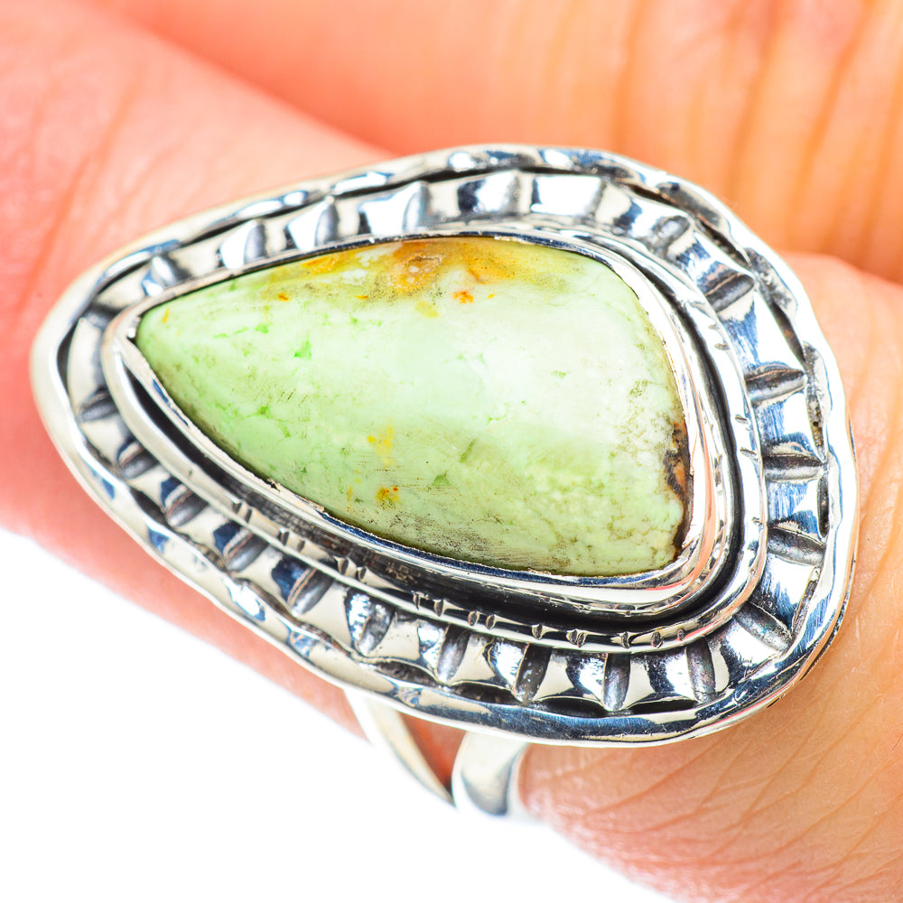 Lemon Chrysoprase Rings handcrafted by Anasilvercos - RING50708