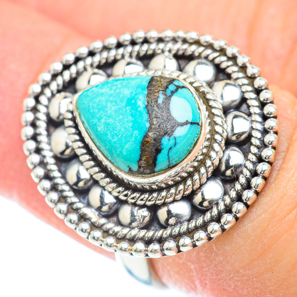 Tibetan Turquoise Rings handcrafted by Anasilvercos - RING50761