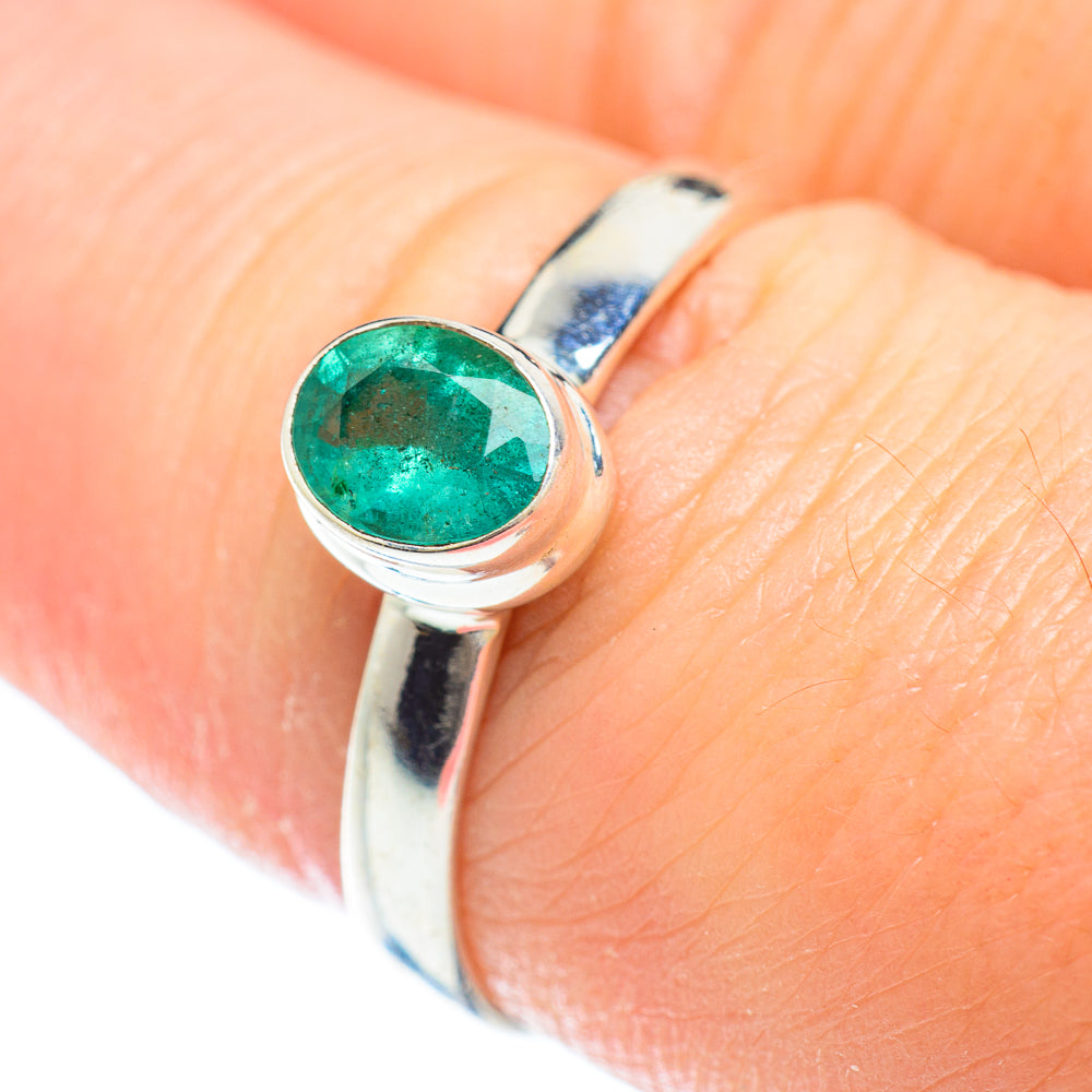 Zambian Emerald Rings handcrafted by Anasilvercos - RING50795