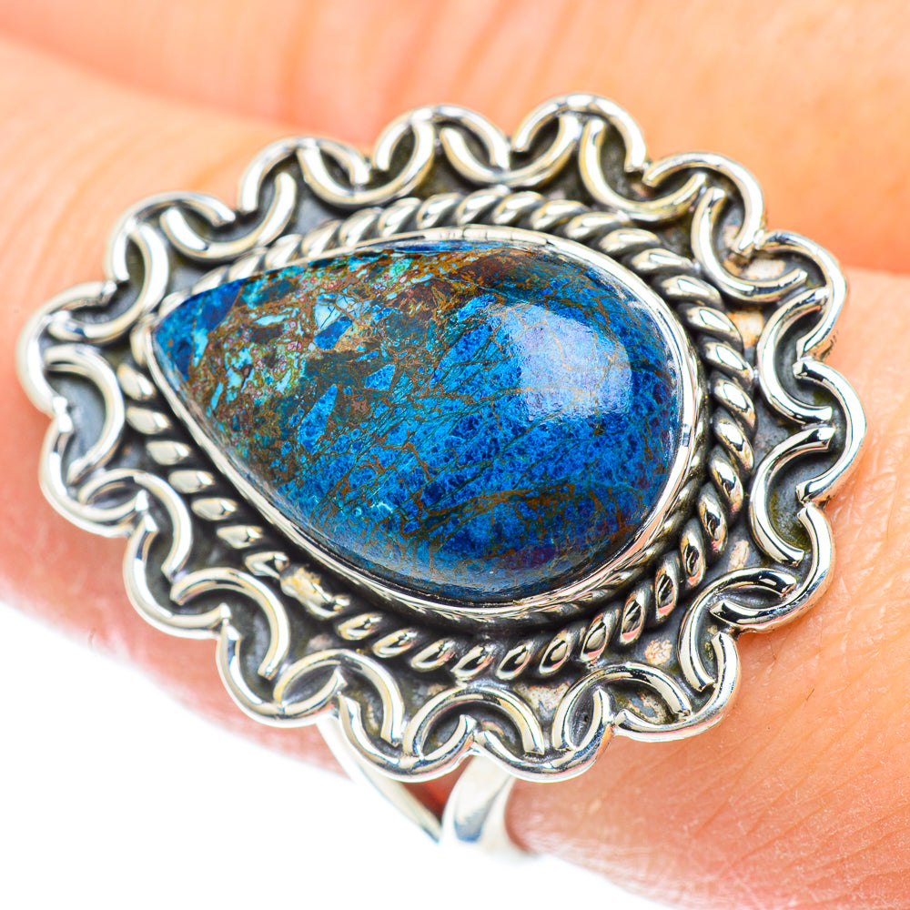 Chrysocolla In Quartz Rings handcrafted by Anasilvercos - RING50895