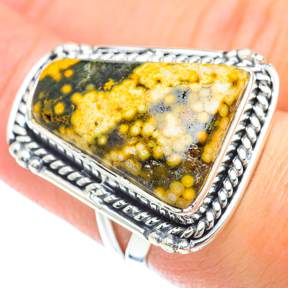 Ocean Jasper Rings handcrafted by Anasilvercos - RING50933