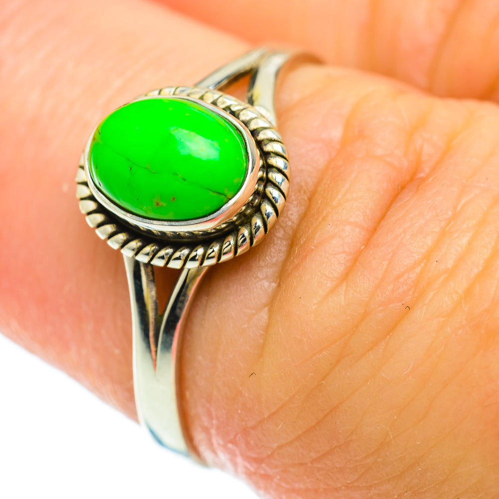 Green Turquoise Rings handcrafted by Anasilvercos - RING51416