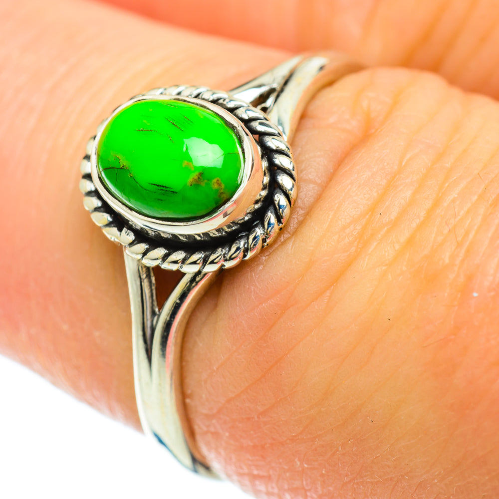 Green Copper Composite Turquoise Rings handcrafted by Anasilvercos - RING51467