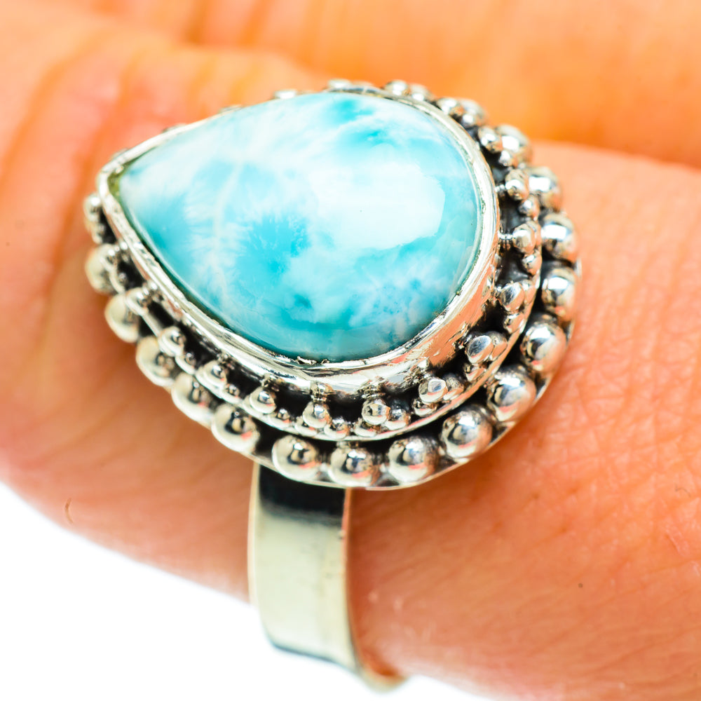Larimar Rings handcrafted by Anasilvercos - RING51491