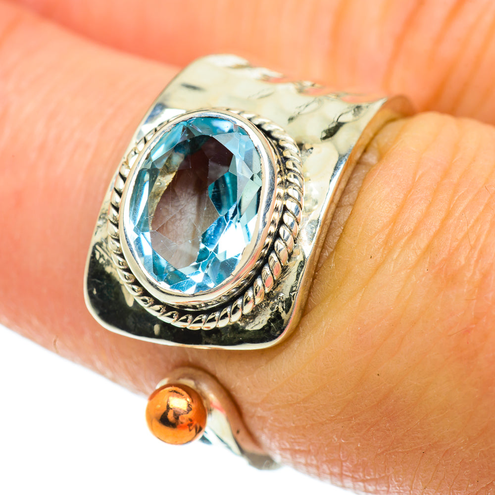 Blue Topaz Copper Rings handcrafted by Anasilvercos - RING51625