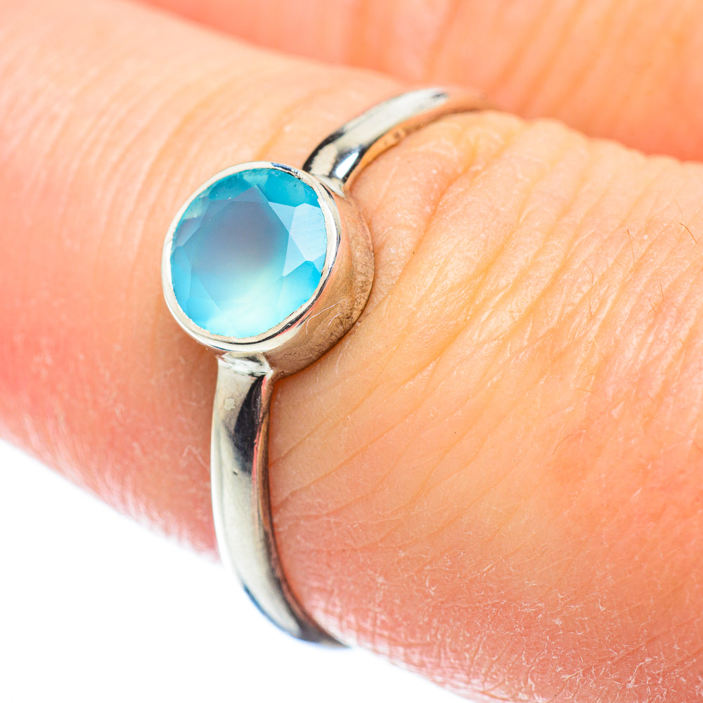 Aqua Chalcedony Rings handcrafted by Anasilvercos - RING51872