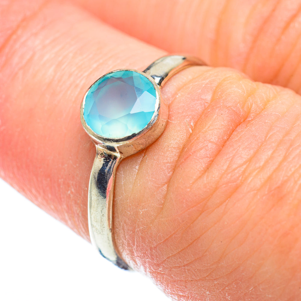 Aqua Chalcedony Rings handcrafted by Anasilvercos - RING51927