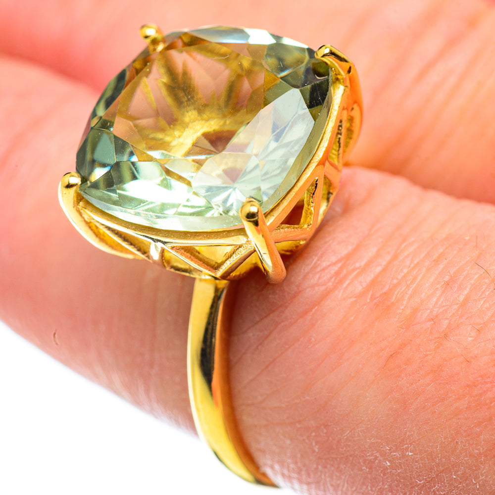 Green Amethyst Rings handcrafted by Anasilvercos - RING52081