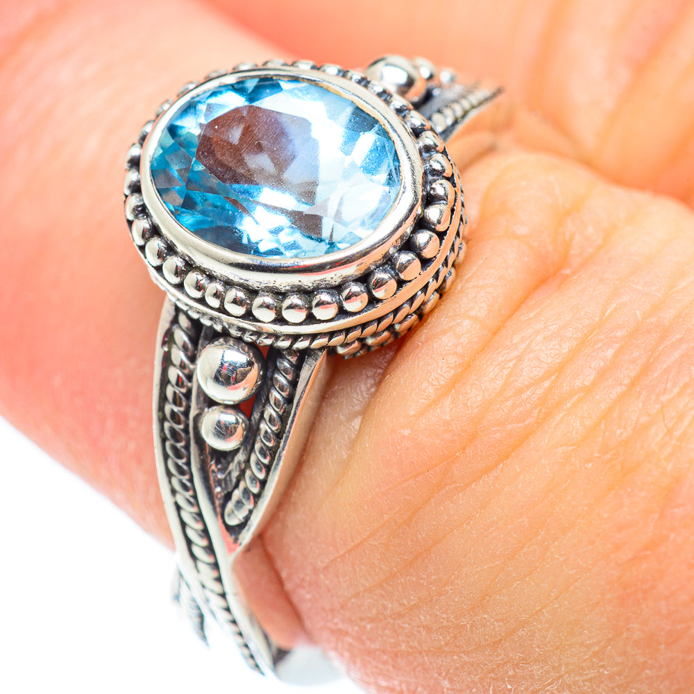 Blue Topaz Rings handcrafted by Anasilvercos - RING52183