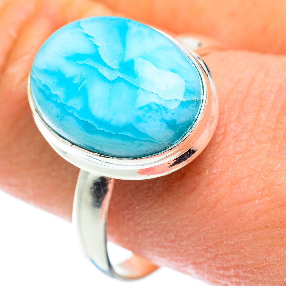 Larimar Rings handcrafted by Anasilvercos - RING52322