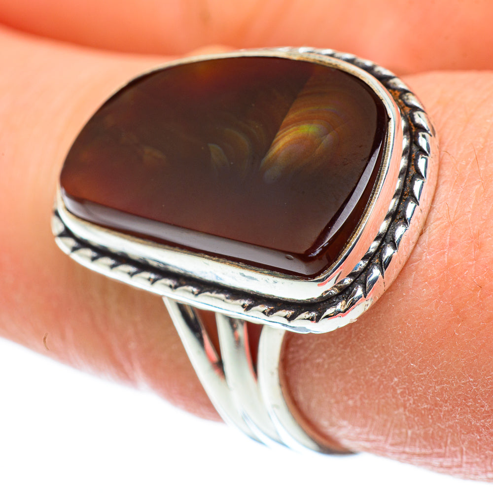 Mexican Fire Agate Rings handcrafted by Anasilvercos - RING52365