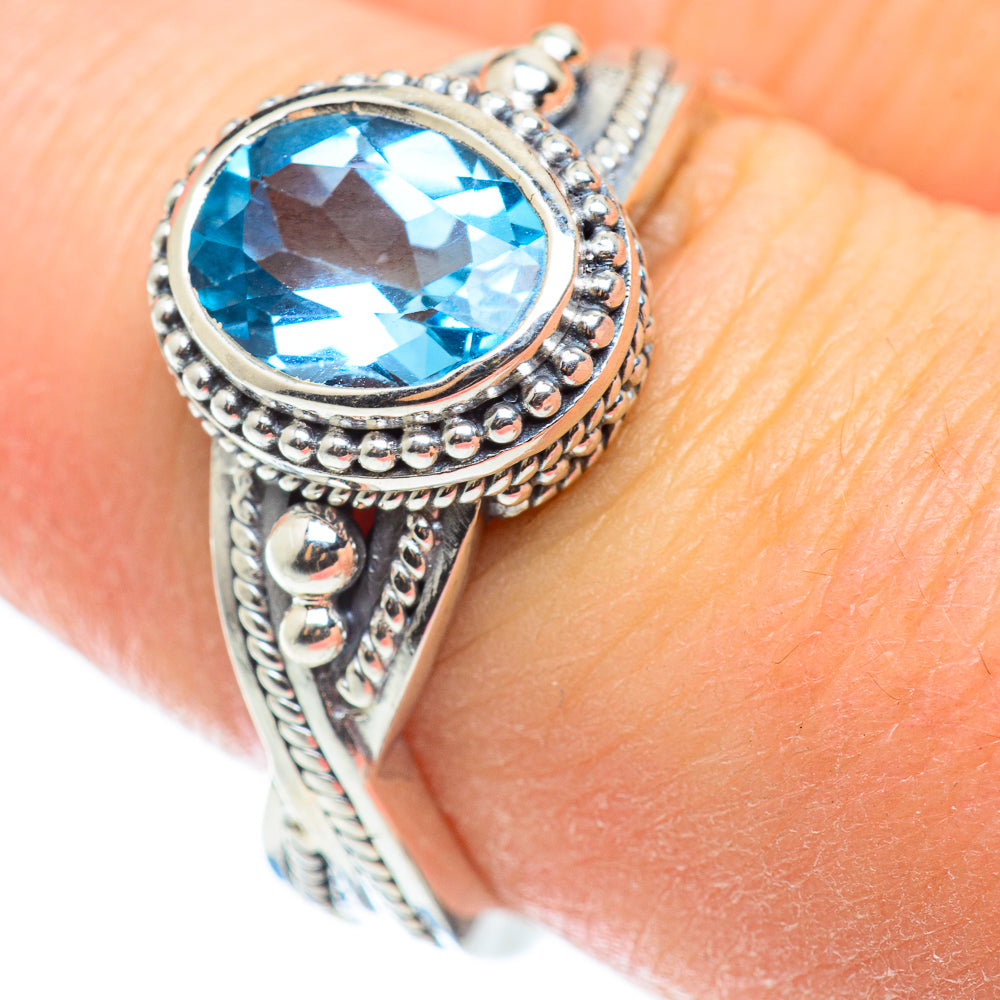 Blue Topaz Rings handcrafted by Anasilvercos - RING52377