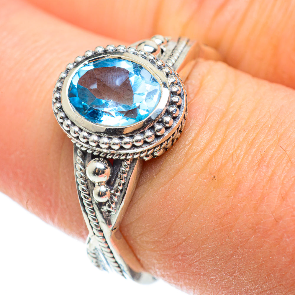 Blue Topaz Rings handcrafted by Anasilvercos - RING52394