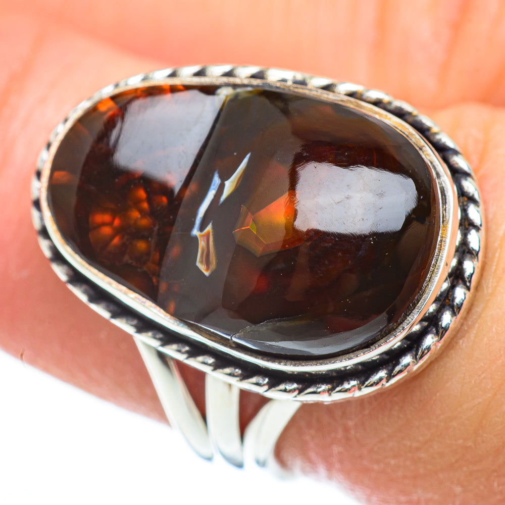 Mexican Fire Agate Rings handcrafted by Anasilvercos - RING52413