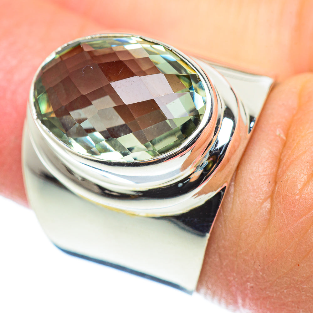 Green Amethyst Rings handcrafted by Anasilvercos - RING52440