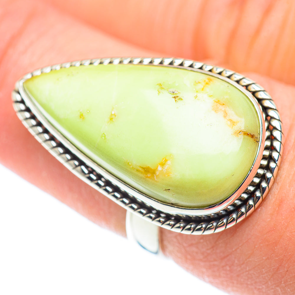 Lemon Chrysoprase Rings handcrafted by Anasilvercos - RING52577