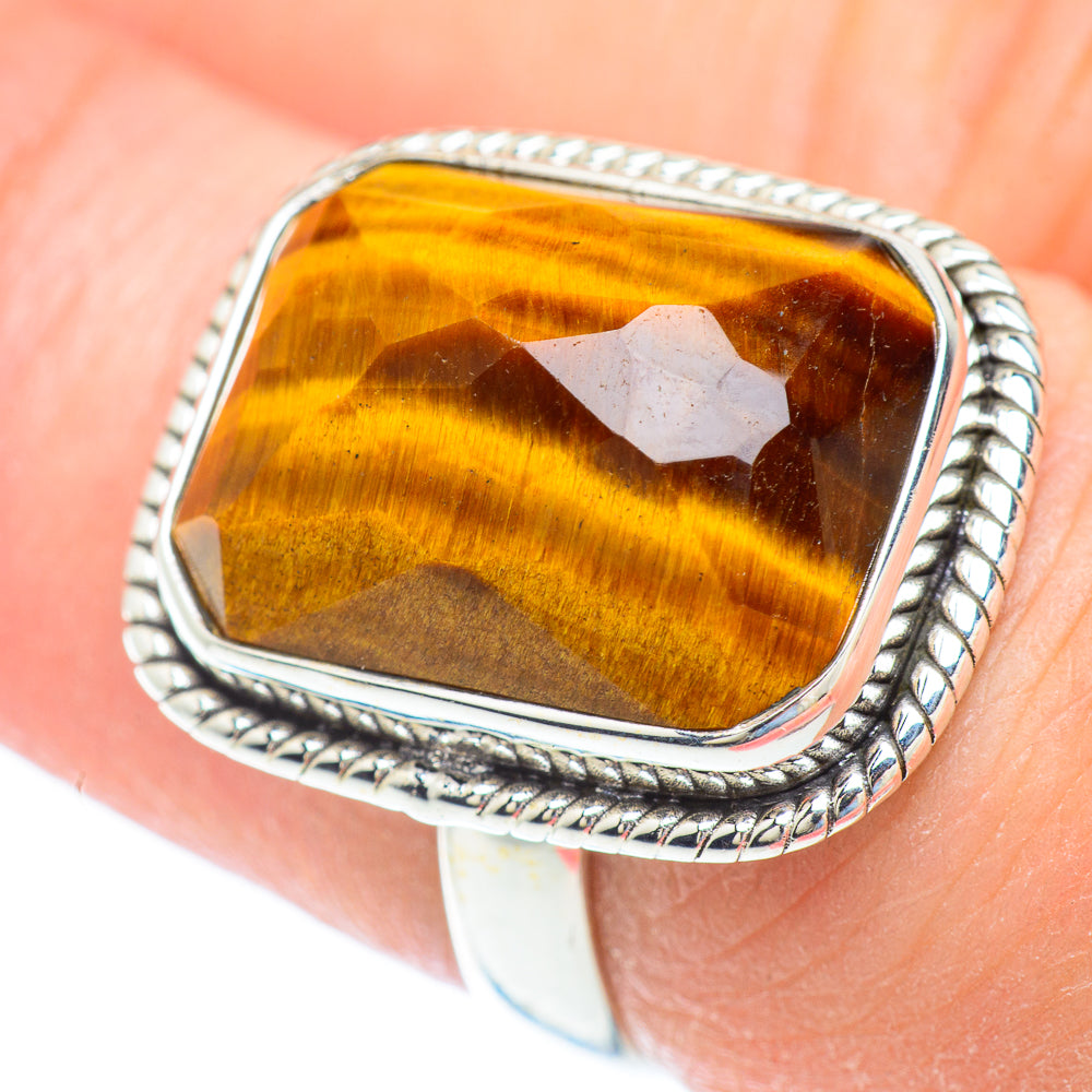 Tiger Eye Rings handcrafted by Anasilvercos - RING52617