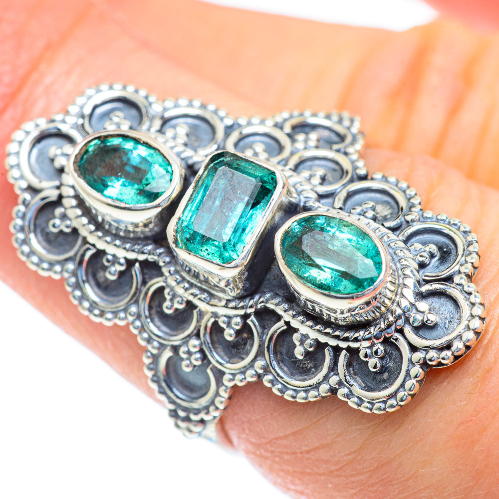 Zambian Emerald Rings handcrafted by Anasilvercos - RING52855
