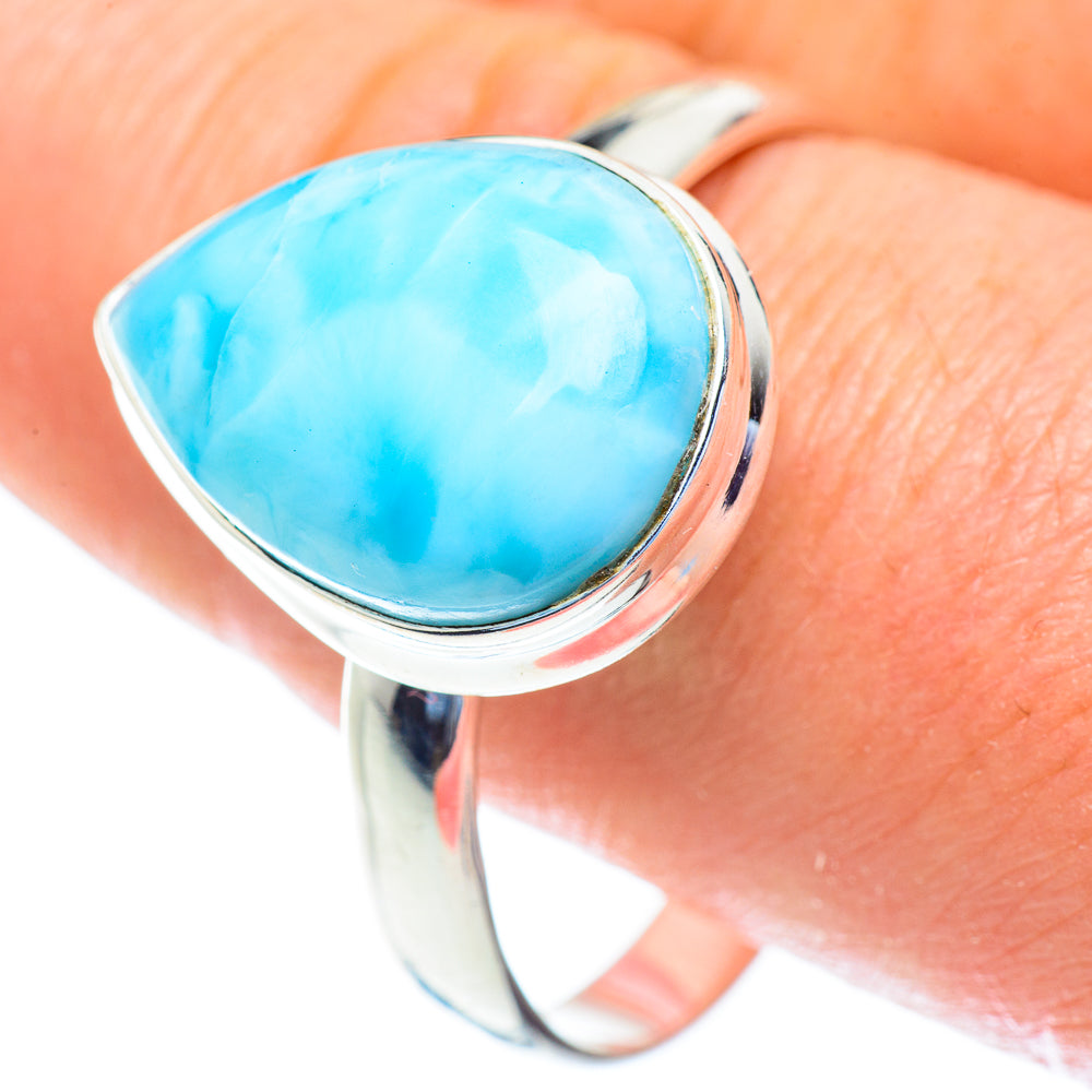 Larimar Rings handcrafted by Anasilvercos - RING52874