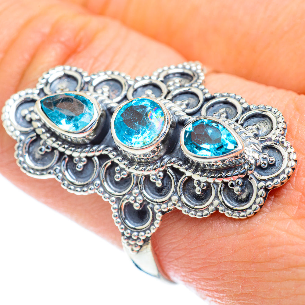Blue Topaz Rings handcrafted by Anasilvercos - RING52930