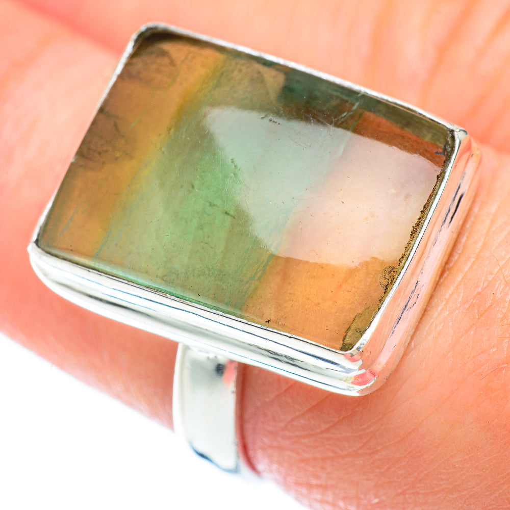 Green Fluorite Rings handcrafted by Anasilvercos - RING53008