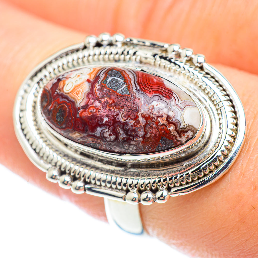 Crazy Lace Agate Rings handcrafted by Anasilvercos - RING53026