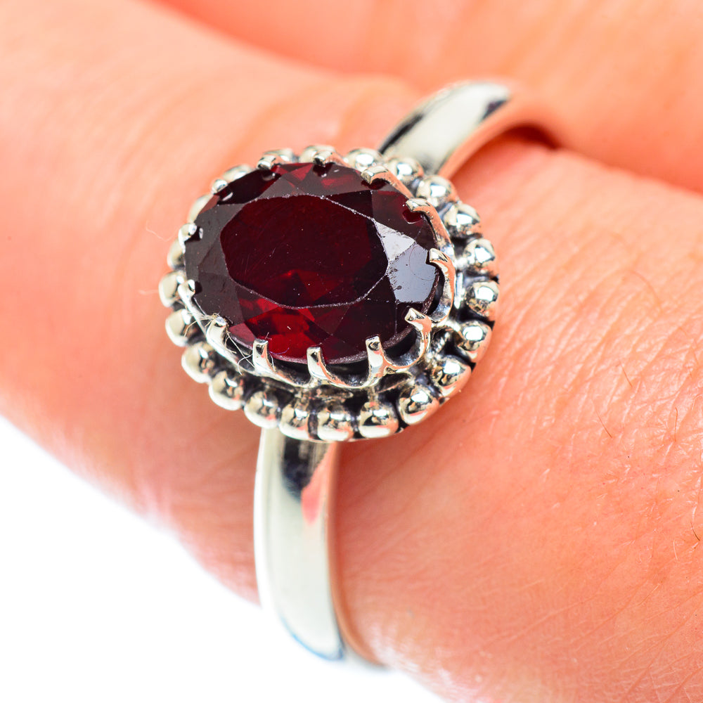 Garnet Rings handcrafted by Anasilvercos - RING53028