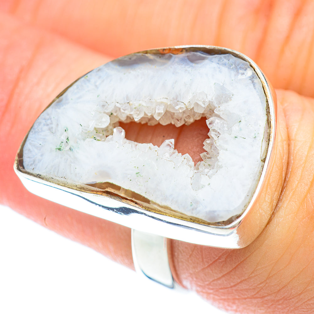 White Geode Slice Rings handcrafted by Anasilvercos - RING53035