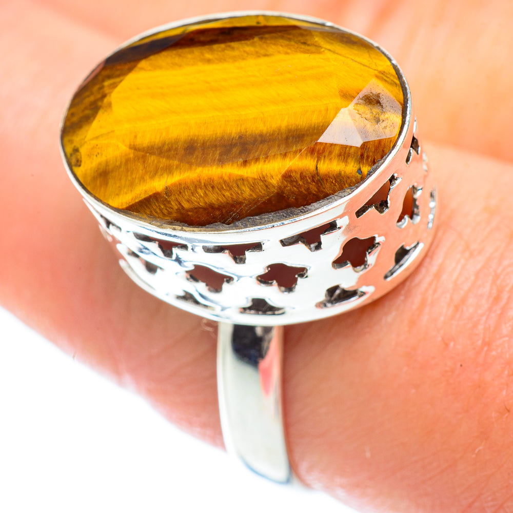 Tiger Eye Rings handcrafted by Anasilvercos - RING53053