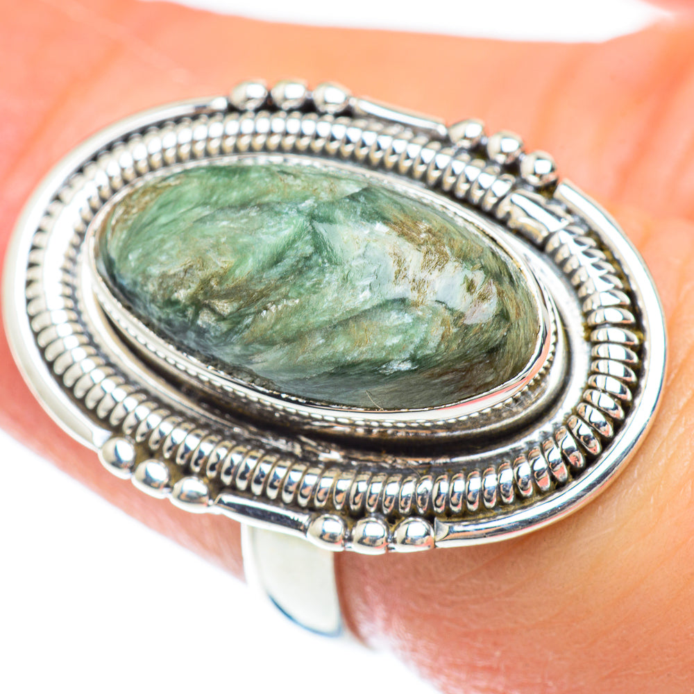 Seraphinite Rings handcrafted by Anasilvercos - RING53133