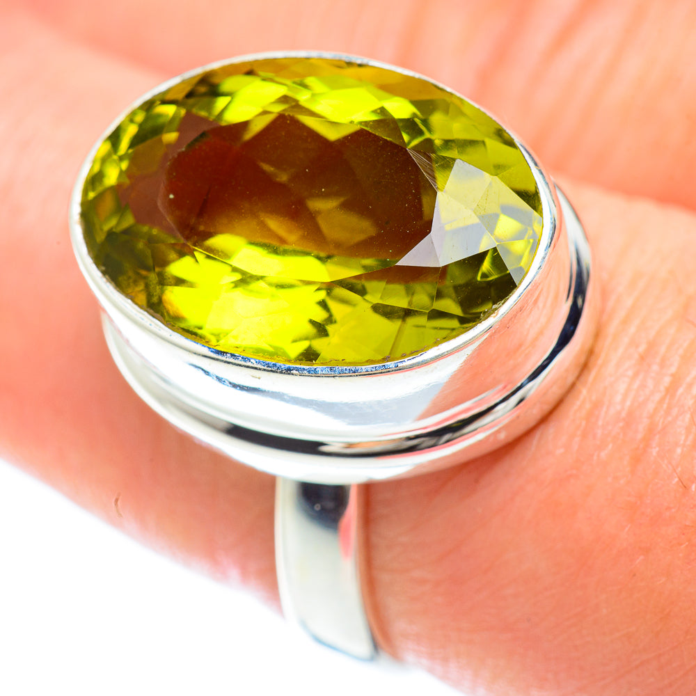 Olive Quartz Rings handcrafted by Anasilvercos - RING53258