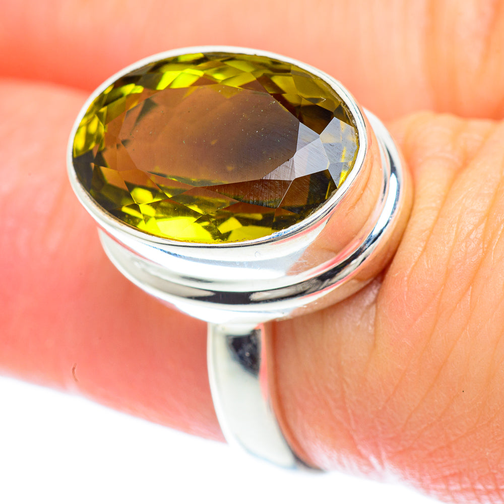 Olive Quartz Rings handcrafted by Anasilvercos - RING53270