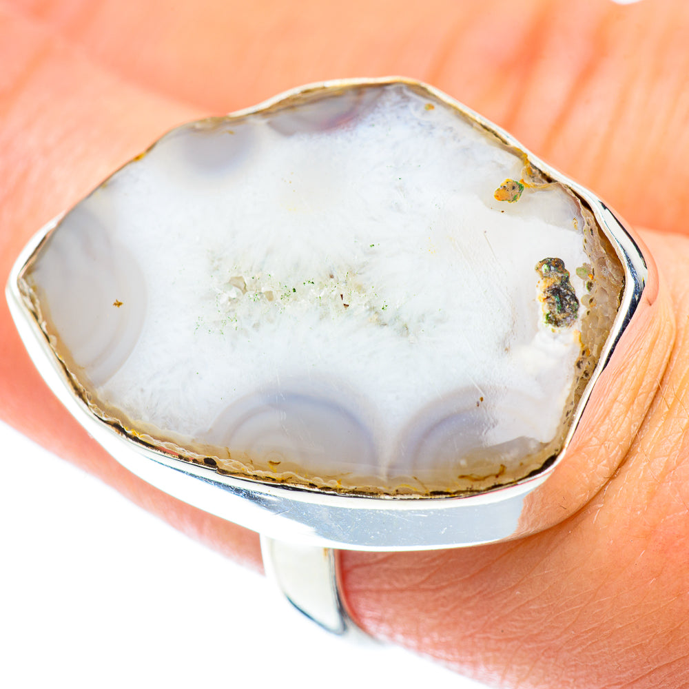 White Geode Slice Rings handcrafted by Anasilvercos - RING53305