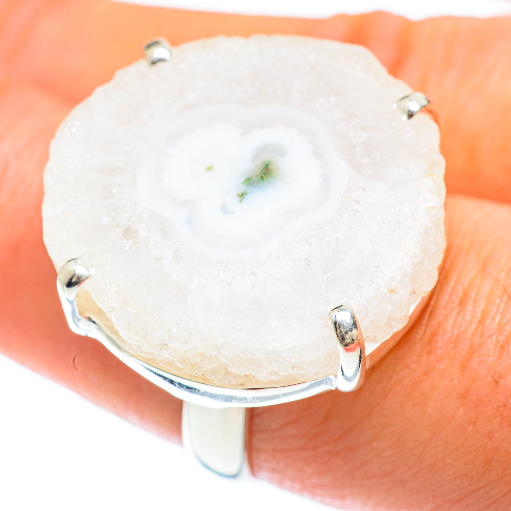 White Solar Quartz Rings handcrafted by Anasilvercos - RING53306