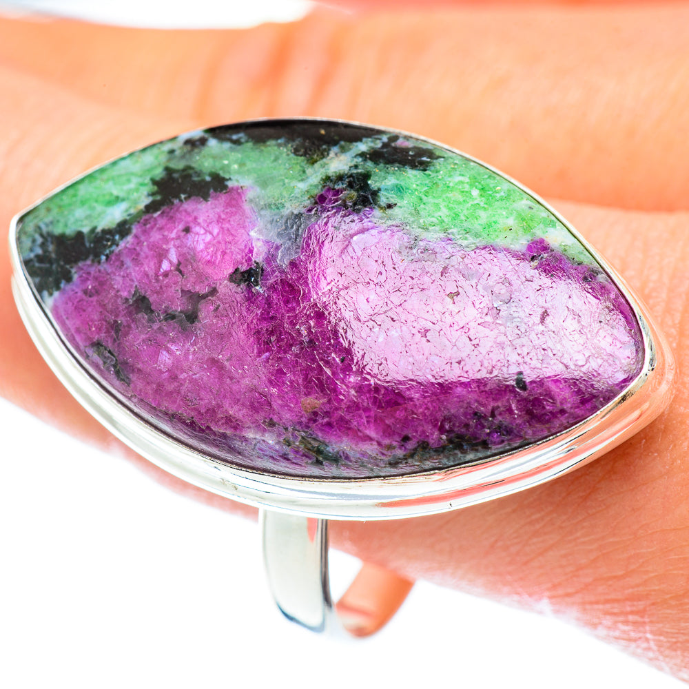 Ruby Zoisite Rings handcrafted by Anasilvercos - RING53357