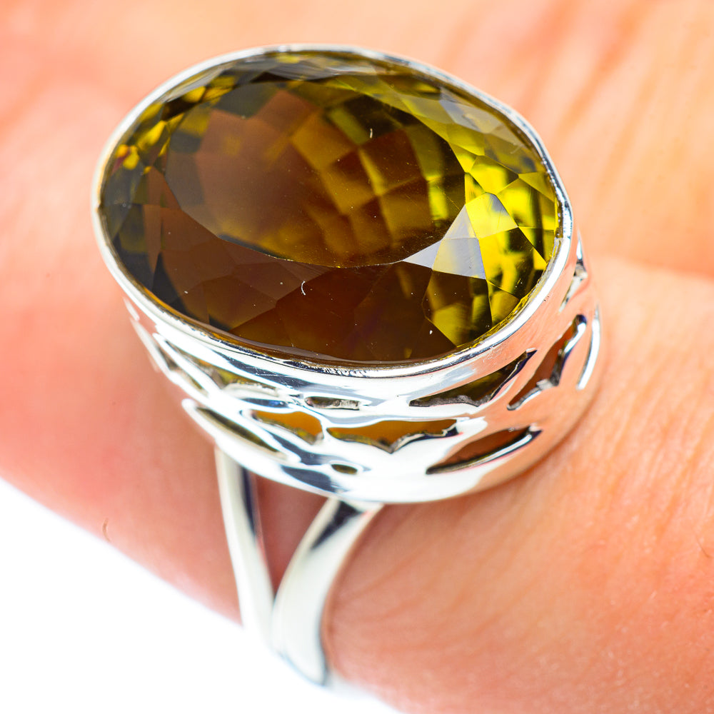 Olive Quartz Rings handcrafted by Anasilvercos - RING53726