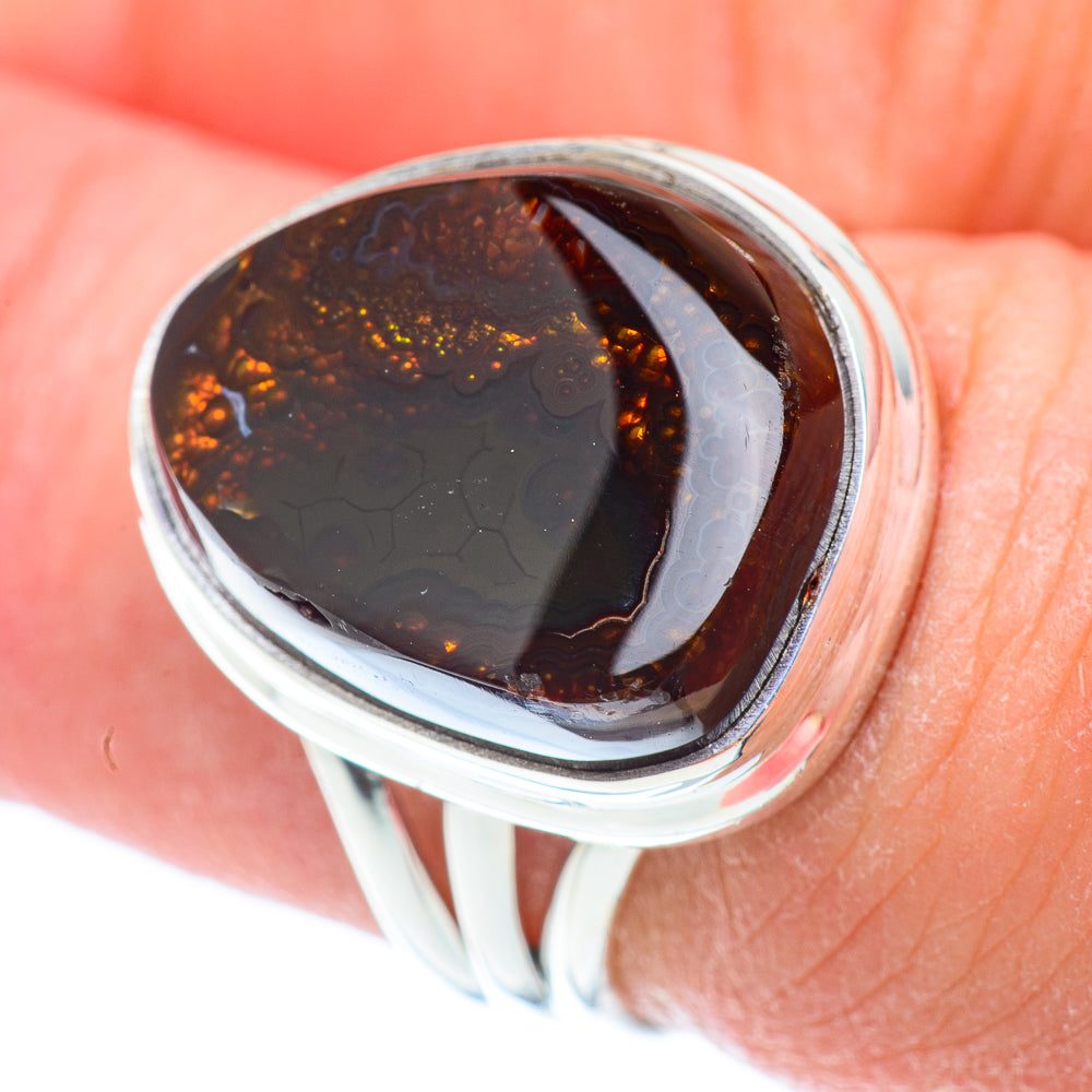Mexican Fire Agate Rings handcrafted by Anasilvercos - RING53799