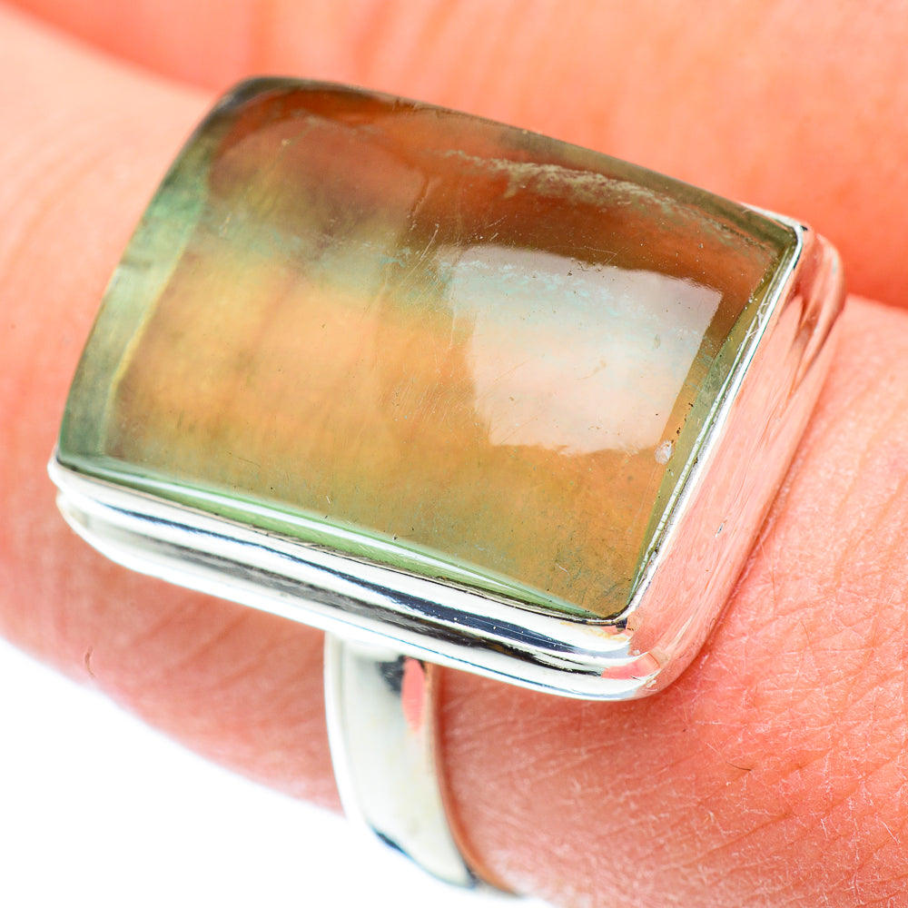 Green Fluorite Rings handcrafted by Anasilvercos - RING53814