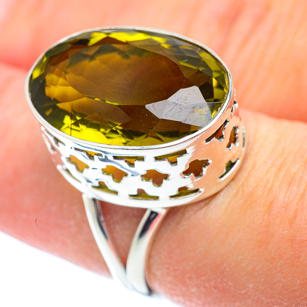 Olive Quartz Rings handcrafted by Anasilvercos - RING53828