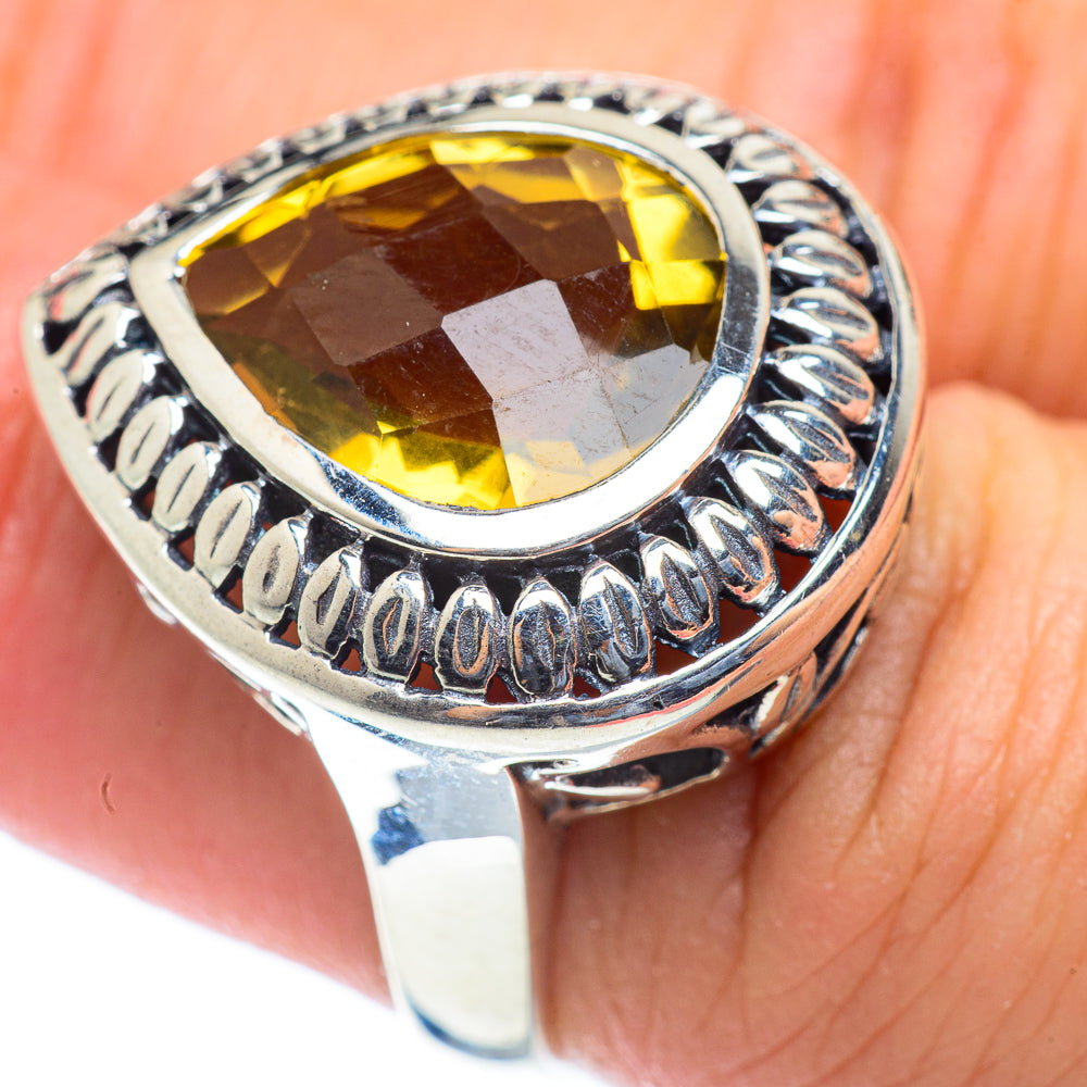 Lemon Quartz Rings handcrafted by Anasilvercos - RING54085