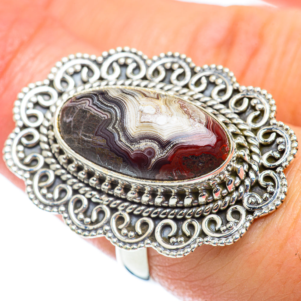 Crazy Lace Agate Rings handcrafted by Anasilvercos - RING54105