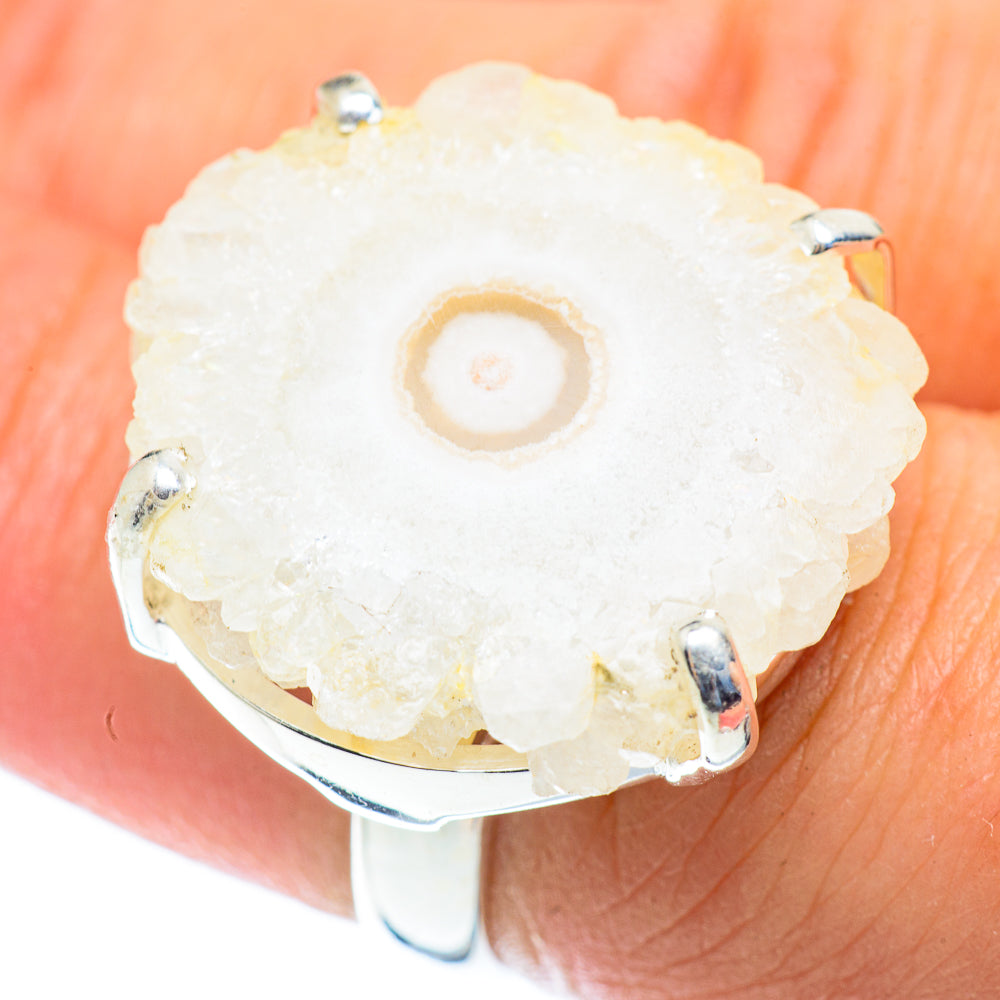 White Solar Quartz Rings handcrafted by Anasilvercos - RING54130